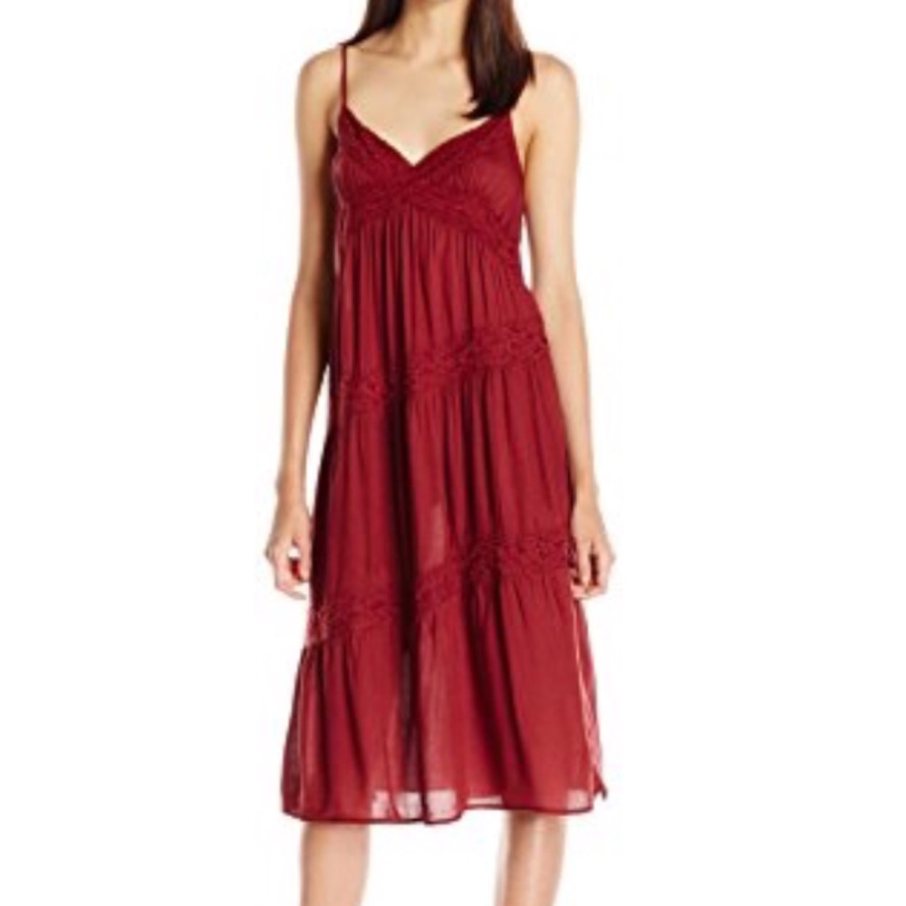 Volcom  Spaghetti Straps Lace Midi Dress